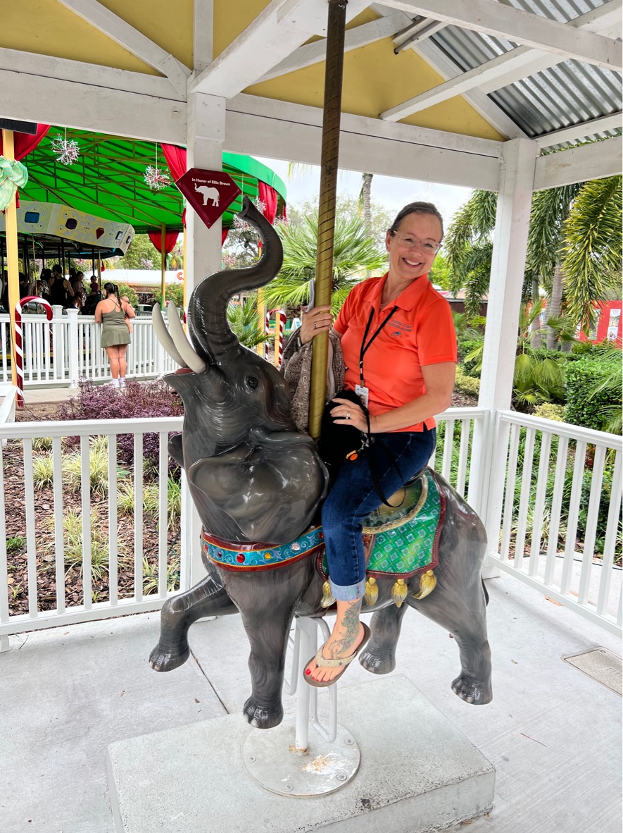 Teacher in the elephant attraction