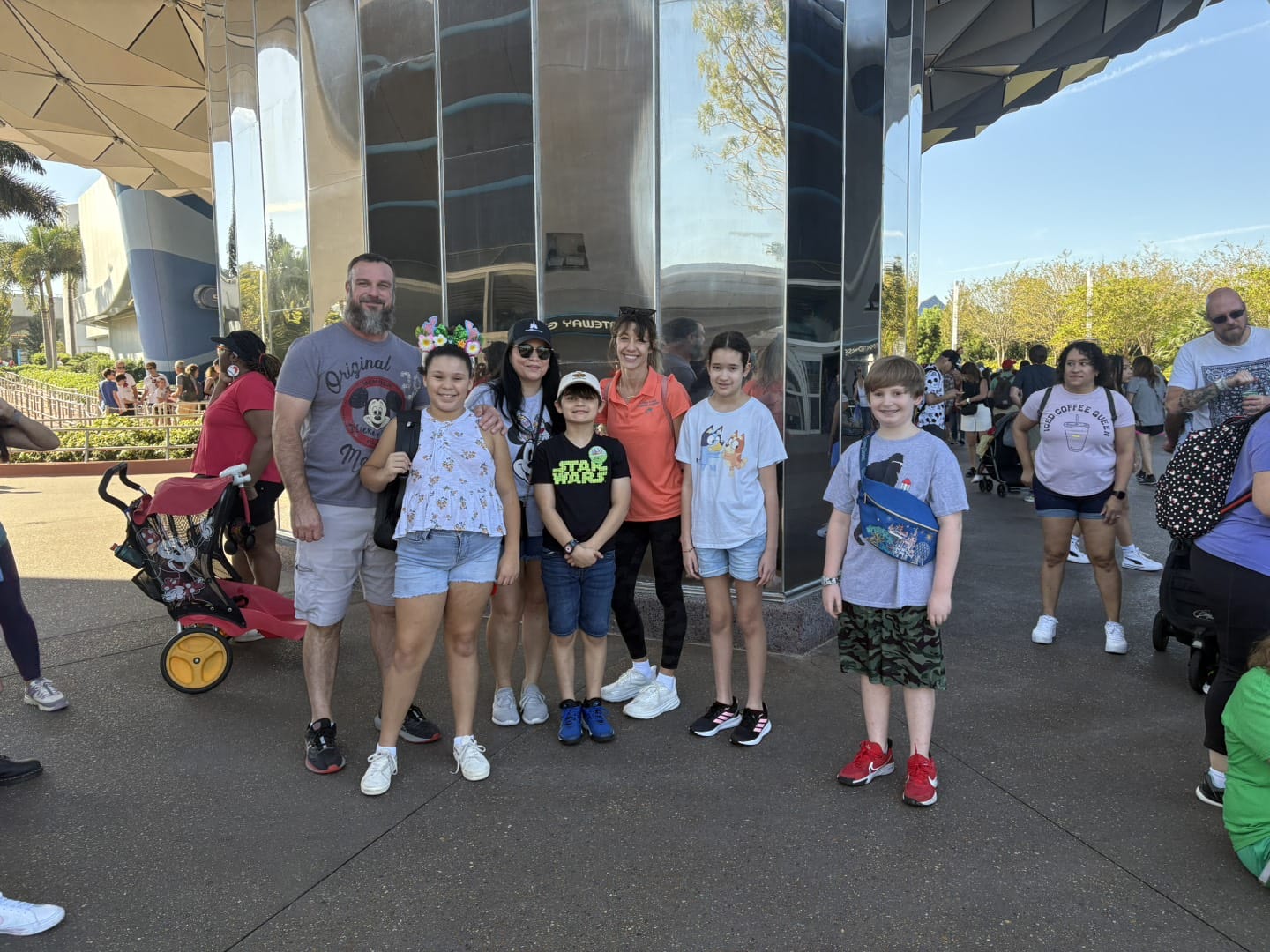 staff and student in epcot park