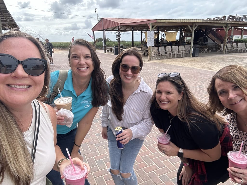 Group of friends smiling at camera