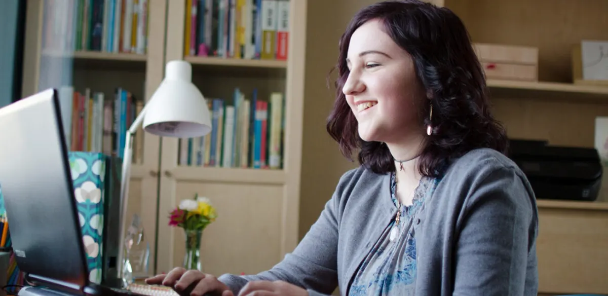 Student attending to an online class at home