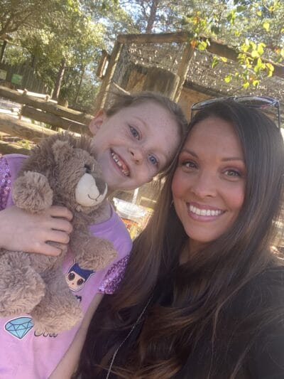 little girl and woman selfie