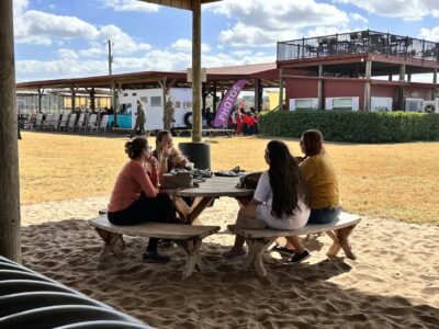Group of moms talking in the park