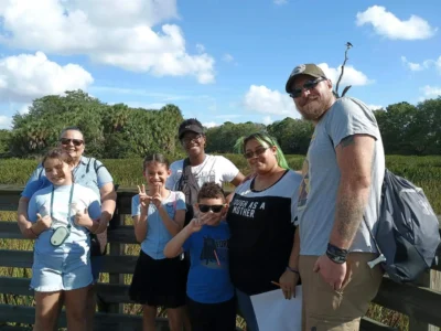Group of people with kids being happy