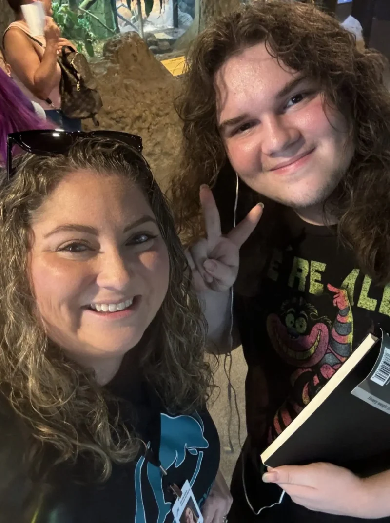 teacher with student smiling